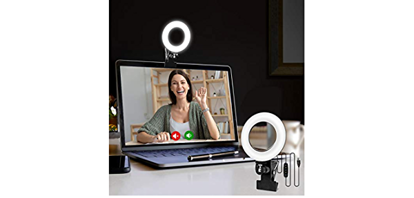 Cyezcor Kit de iluminación de videoconferencia, luz para monitor de clip, para trabajo remoto, aprendizaje a distancia, iluminación de llamadas con zoom, transmisión automática y transmisión en vivo, videoconferencia de computadora portátil