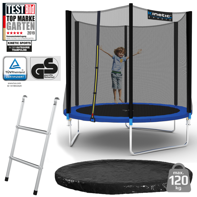 Kinetic Sports Outdoor Gartentrampolin Ø 244 cm, TPLS08, inklusive Sprungtuch aus